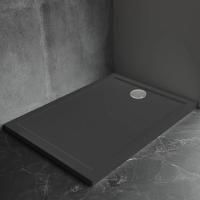 Душевой поддон низкий Veconi Pietra B PT-B-12080-RU прямоугольный литьевой мрамор 120x80 черный матовый