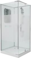 Душевая кабина без крыши Grossman  GR171QR квадратная   90x90 стекла прозрачные с узором, профиль хром