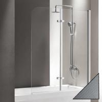 Шторка для ванны распашная складная  Cezares Eco ECO-O-V-21-120/140-P-Cr-R 120 см, стекла рифленые, профиль хром