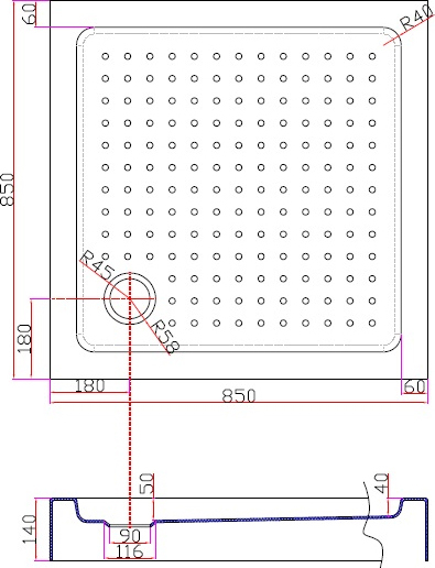 Душевой поддон низкий Cezares Tray TRAY-A-A-85-15-W квадратный акрил 85x85 белый