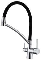 Смеситель для кухни Paulmark Siegen Si213111-CR с подключением к фильтру хром/черный