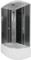 Душевая кабина с крышей Niagara Eco NG-7510-14L асимметричная  120x80 стекла прозрачные с узором, профиль матовый хром