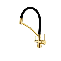 Смеситель для кухни Paulmark Siegen Si213111-BG с подключением к фильтру брашированное золото