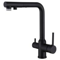 Смеситель для кухни Abber Emotion AF8814B с подключением к фильтру черный матовый