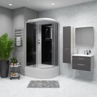Душевая кабина с крышей Niagara Classic NG-2510-14L асимметричная  120x80 стекла тонированные, профиль матовый хром