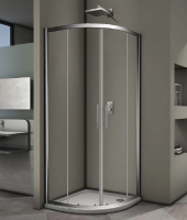Душевой угол Veconi Rovigo RV07-100PL-01-19C3 четверть круга 100x100 стекла прозрачные, профиль хром