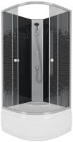 Душевая кабина без крыши Niagara Eco NG-7508-14ВК четверть круга  90x90 стекла прозрачные с узором, профиль матовый хром