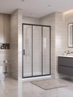 Душевая дверь BelBagno Uno UNO-195-BF-3-120-P-NERO 120 см стекла рифленые, профиль черный матовый