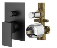 Смеситель для душа на 2 выхода Plumberia Selection TAG KITTG1001NO встраиваемый в стену 
без термостата черный матовый