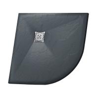 Душевой поддон низкий RGW  16153099-02 четверть круга литьевой мрамор 90x90 темно-серый матовый
