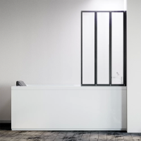 Шторка для ванны складная  Veconi Palau PL73BR-90-01-19C4 90 см, стекла прозрачные, профиль черный