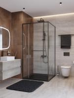 Душевой угол Cezares Lux LUX-AH-FS-11-100/90-C-GM прямоугольный 100x90 стекла прозрачные, профиль оружейная сталь