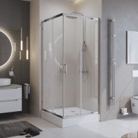 Душевой угол BelBagno Uno UNO-195-A-2-85-C-Cr квадратный 85x85 стекла прозрачные, профиль хром