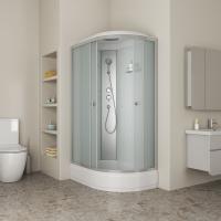 Душевая кабина с крышей Niagara Eco NG-3324-14L асимметричная  120x80 стекла матовые, профиль матовый хром