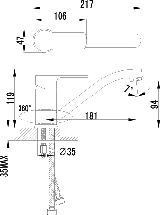 Смеситель для кухни Lemark Plus Grace LM1504C без подключения к фильтру хром