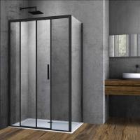 Душевой угол Vincea Soft VSR-3SO9011CLB прямоугольный 110x90 стекла прозрачные, профиль черный