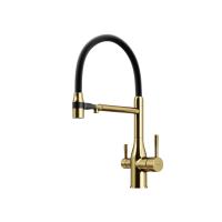 Смеситель для кухни Sancos Garda SC4009BG с подключением к фильтру брашированное золото/черный