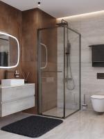 Душевой угол Cezares Lux LUX-AH-FS-1-70/100-C-GM прямоугольный 70x100 стекла прозрачные, профиль оружейная сталь