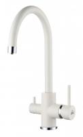 Смеситель для кухни Paulmark Essen Es213211-331 с подключением к фильтру белый
