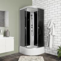 Душевая кабина с крышей Niagara Eco E90/26/TN четверть круга  90x90 стекла тонированные, профиль матовый хром