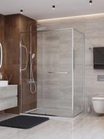 Душевой угол Cezares Lux LUX-AH-FS-11-140/80-C-CR прямоугольный 140x80 стекла прозрачные, профиль хром