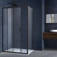 Душевой угол Vincea Alpha VSR-3AL9012CLB прямоугольный 120x90 стекла прозрачные, профиль черный
