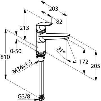 Смеситель для кухни Kludi Objekta 325780575 без подключения к фильтру хром