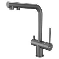 Смеситель для кухни Paulmark SERPENTINE Se213222-MG с подключением к фильтру серый матовый