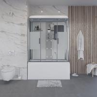 Душевая кабина с крышей Niagara Ultra NG-3170-01 прямоугольная  170x75 стекла прозрачные с узором, профиль хром