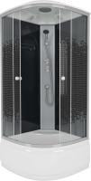 Душевая кабина с крышей Niagara Eco NG-7509-14 четверть круга  100x100 стекла прозрачные с узором, профиль матовый хром