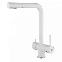 Смеситель для кухни Paulmark Skalen Sk213020-431 с подключением к фильтру белый матовый
