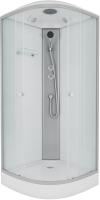 Душевая кабина с крышей Niagara Eco NG-4301-14 четверть круга  90x90 стекла матовые, профиль матовый хром