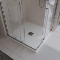 Душевой поддон низкий BelBagno Uno TRAY-MR-UNO-A-90-35-W-CR квадратный литьевой мрамор 90x90 белый
