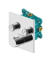 Смеситель для душа на 2 выхода Plumberia Selection PSBOX KITPSB2902CR встраиваемый в стену 
с термостатом хром