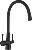 Смеситель для кухни Lemark Comfort LM3075BL с подключением к фильтру черный матовый