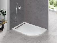 Душевой поддон низкий Cezares Tray TRAY-AS-RH-120/90-550-30-W-L ассиметричный литьевой мрамор 120x90 белый матовый