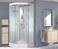 Душевая кабина с крышей Niagara Ultra NG-2306-01 пятиугольная  90x90 стекла прозрачные с узором, профиль белый