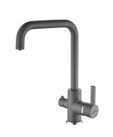 Смеситель для кухни Paulmark Logas Lo213021-402 с подключением к фильтру серый металлик