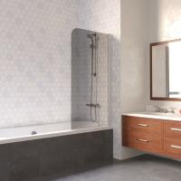 Шторка для ванны Vegas Glass EV Lux EV LUX 75 01 07 R 75 см, стекла тонированные, профиль белый