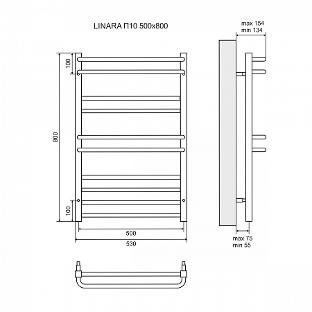 Полотенцесушитель водяной Lemark Linara П10  50x80 LM04810 хром