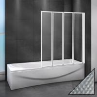 Шторка для ванны складная  Cezares Relax RELAX-V-4-90/140-P-Bi-R 90.1 см, стекла рифленые, профиль серый
