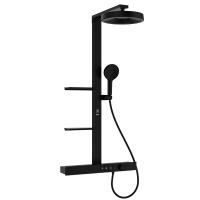 Душевая система со смесителем Black&White Gravity GH-9005-BM монтаж настенный с термостатом черный матовый