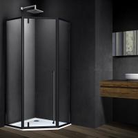 Душевой угол Vincea Penta VSP-3P100CLB пятиугольный 100x100 стекла прозрачные, профиль черный