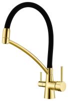 Смеситель для кухни Paulmark Siegen Si213111-G с подключением к фильтру золото/черный