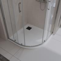 Душевой поддон низкий BelBagno Uno TRAY-MR-UNO-R-90-550-35-W-NO четверть круга литьевой мрамор 90x90 белый