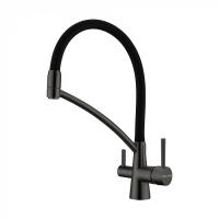 Смеситель для кухни Paulmark Siegen Si213111-GM с подключением к фильтру воронёная сталь