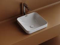 Раковина встраиваемая сверху квадратная  Ceramica Nova Element CN6077 фарфор цвет белый