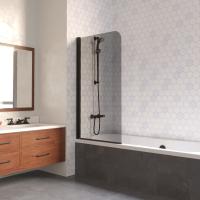 Шторка для ванны распашная  Vegas Glass EV Lux EV LUX 75 02М 07 L 75 см, стекла тонированные, профиль черный