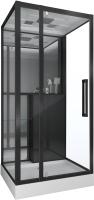 Душевая кабина с крышей Grossman  GR266 прямоугольная  90x100 стекла прозрачные, профиль черный