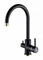 Смеситель для кухни Paulmark Essen Es213211-401BR с подключением к фильтру антрацит/бронза